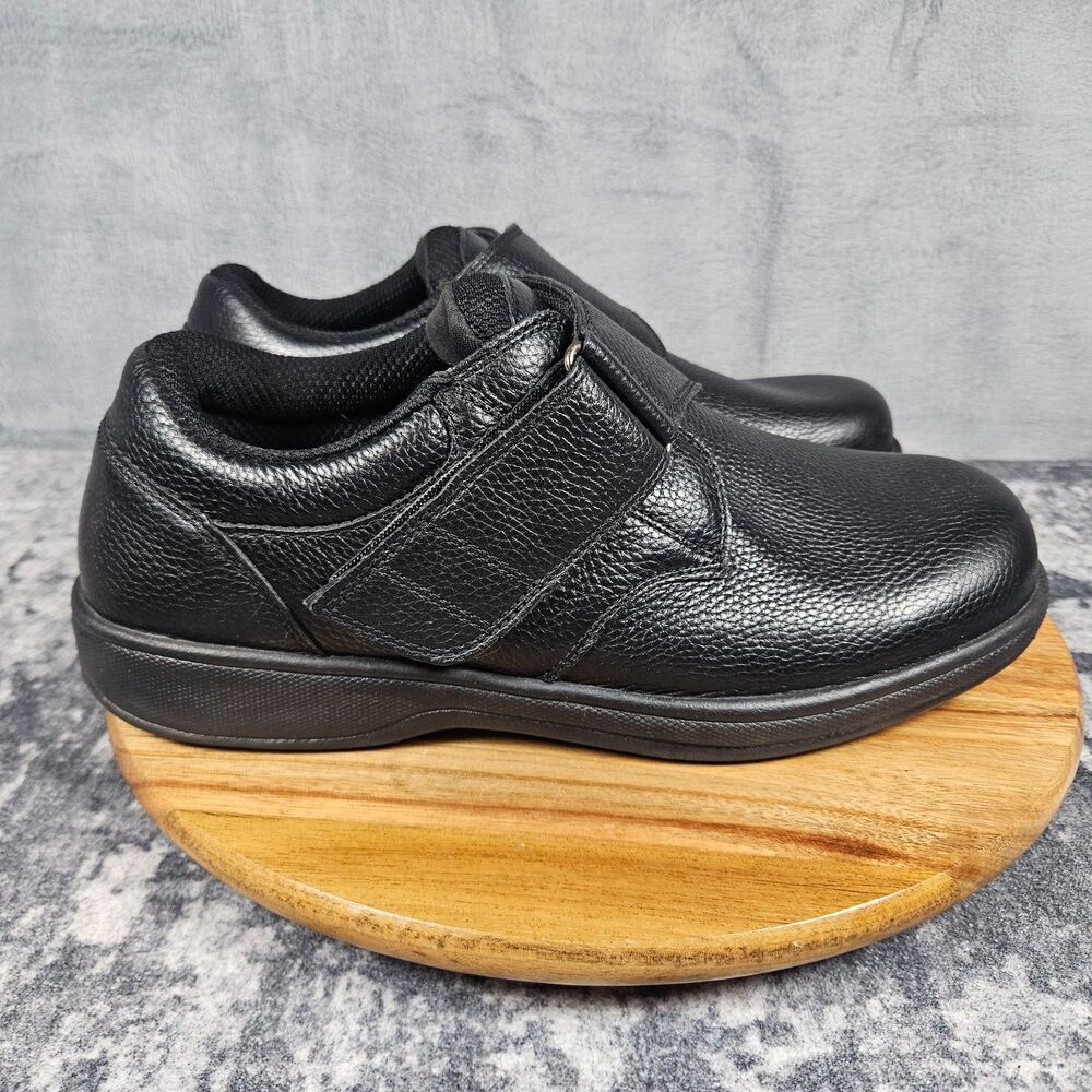 Orthofeet Broadway 510 Orthopedic Walking Shoes Black Leather Mens Size 10.5 4E